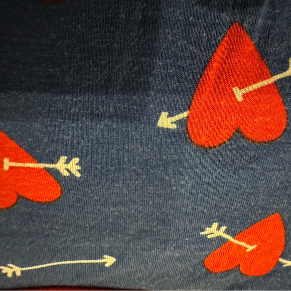 Designer- Little Bum Bums VDAY Heart Print Kids Pajama Set - Blue and Red - Picture 8 of 10